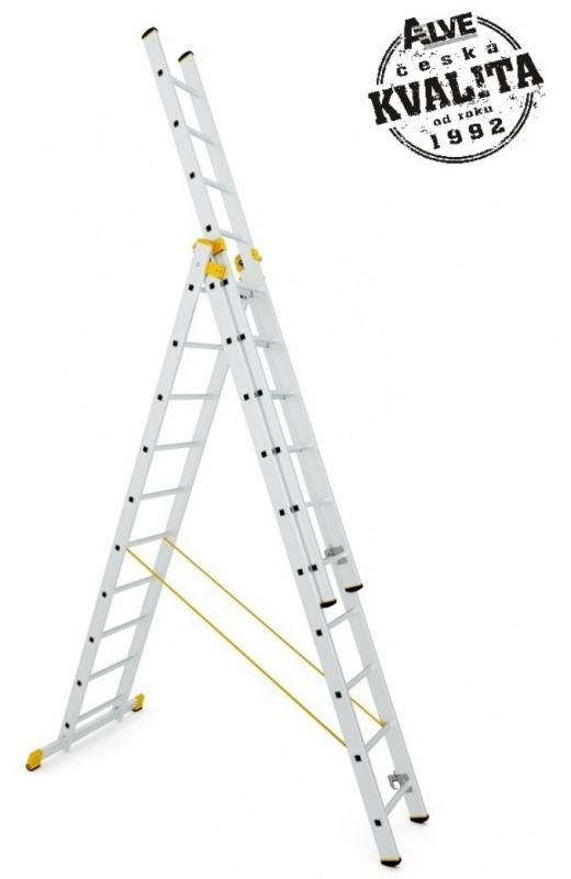 ALVE Rebrík hliníkový trojdielny univerzálny 8615 PROFI PLUS FORTE